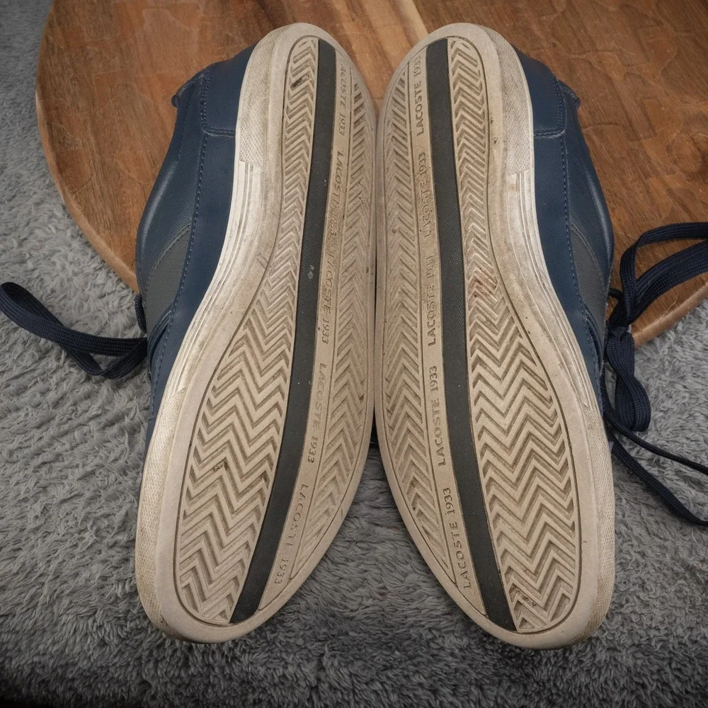 Lacoste Europa LCR BRZ Sport Men's Size 8 Navy Blue Synthetic‎ Leather Shoes